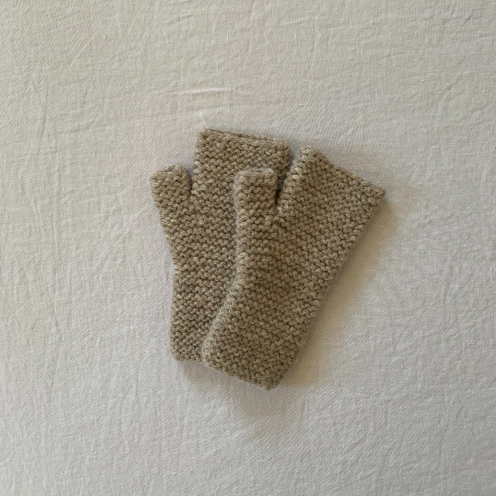 Handknit Alpaca and Merino Wool Fingerless Gloves